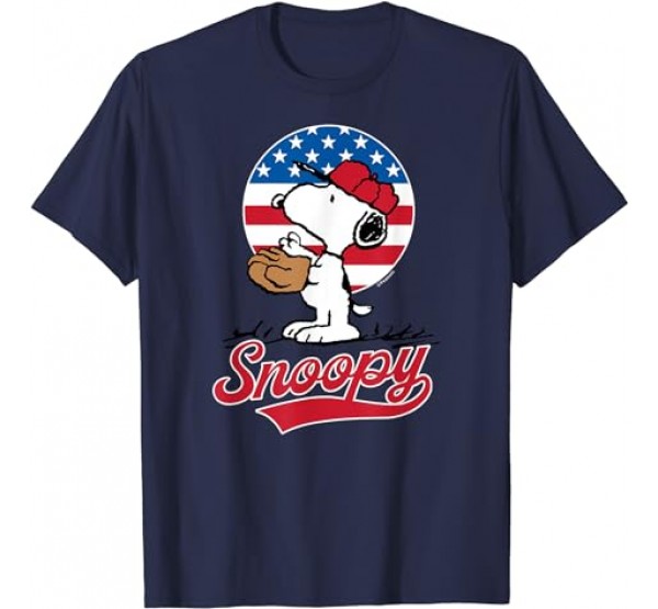 Peanuts - Snoopy Americana Baseball T-Shirt Peanuts - Snoopy Americana Baseball T-Shirt
